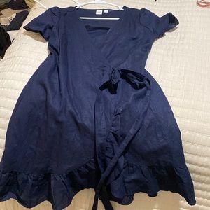 Gap wrap dress. Navy.,